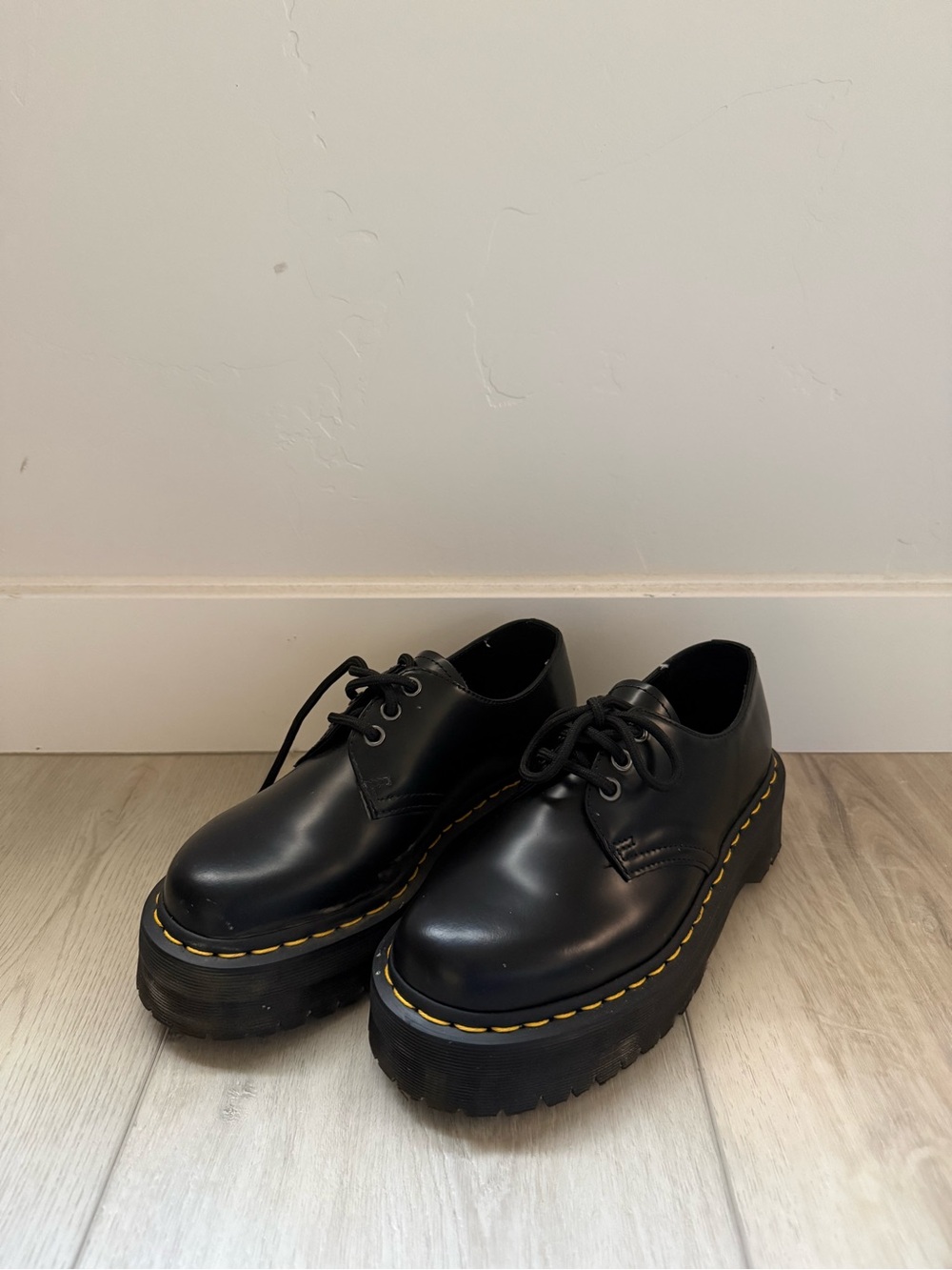 Dr. Martens Black 1461 Smooth leather Platform Shoes Sz 7